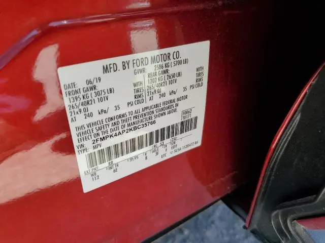2019 FORD EDGE ST  