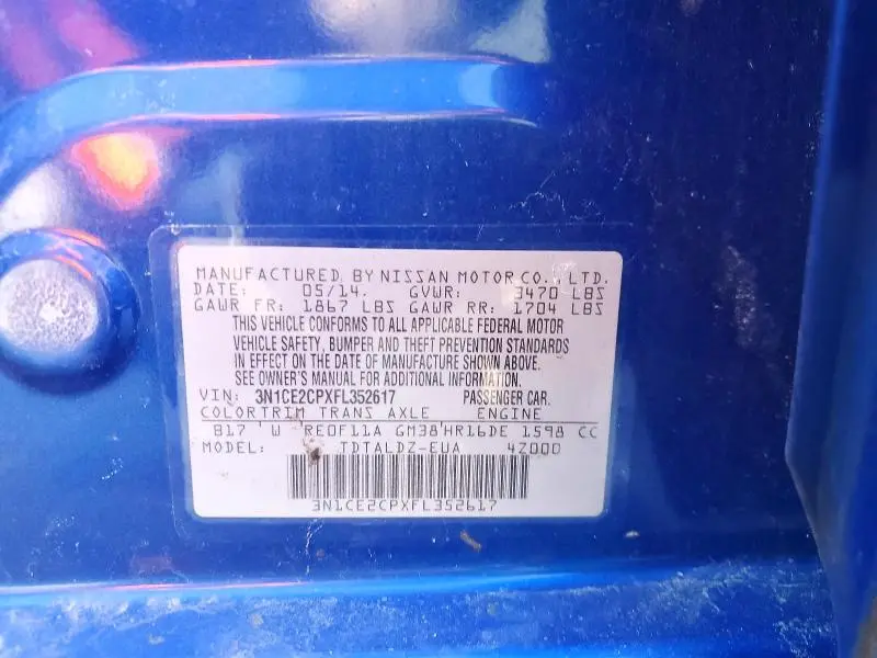 2015 NISSAN VERSA NOTE S  