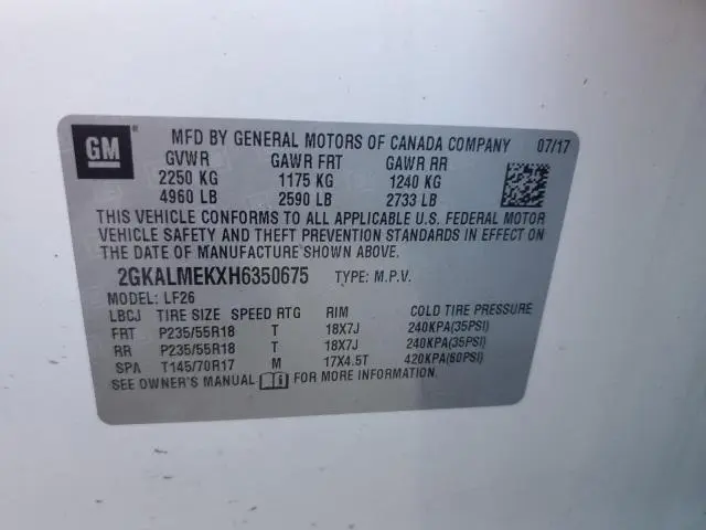 2017 GMC TERRAIN SLE  