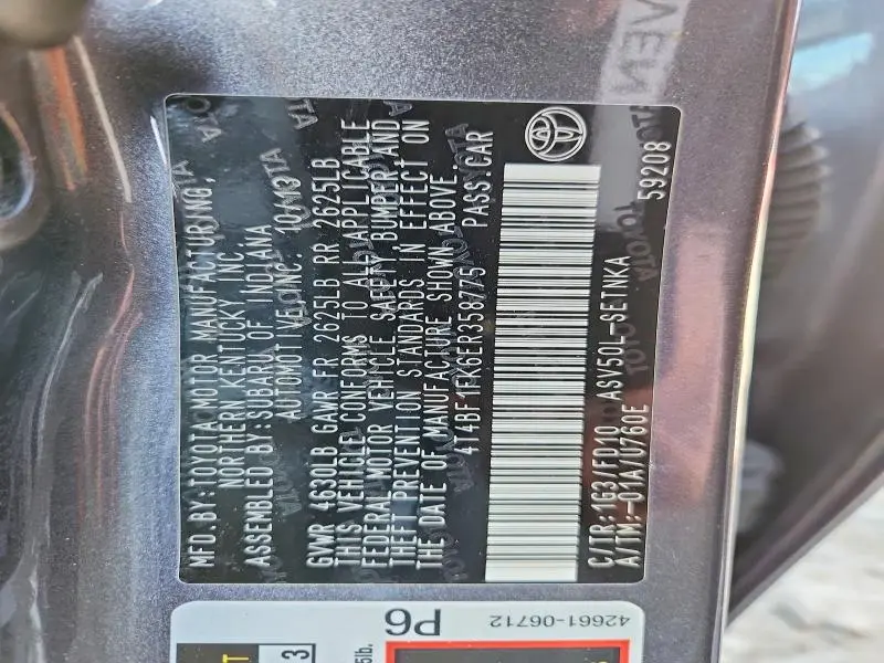 2014 TOYOTA CAMRY LE  
