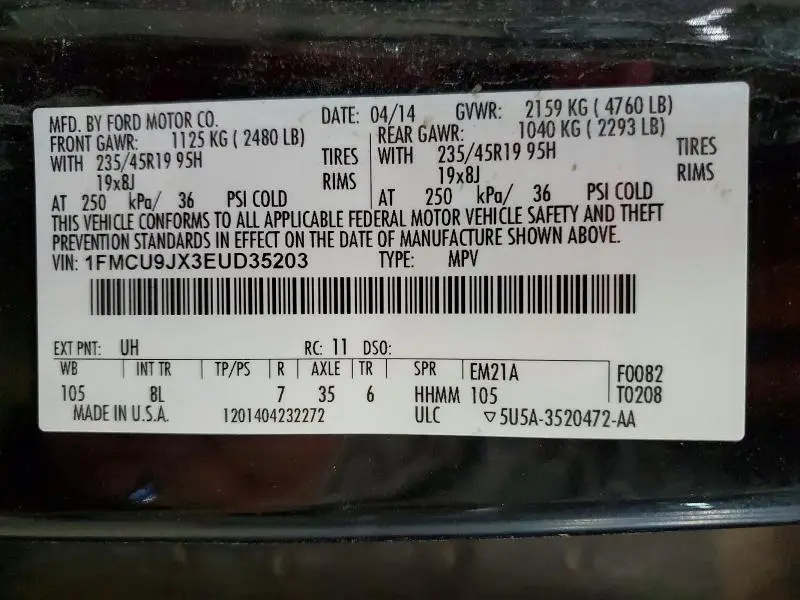 2014 FORD ESCAPE TITANIUM  