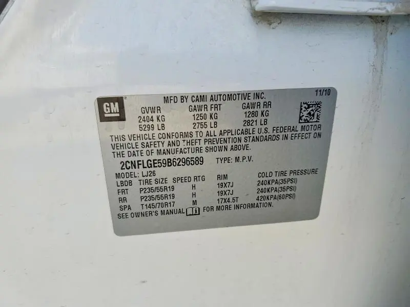2011 CHEVROLET EQUINOX LTZ  