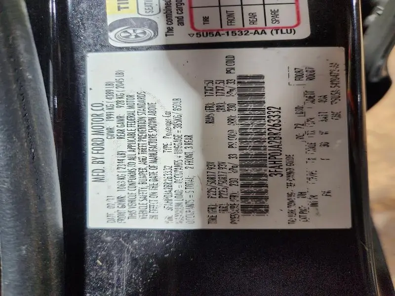 2011 FORD FUSION SEL  