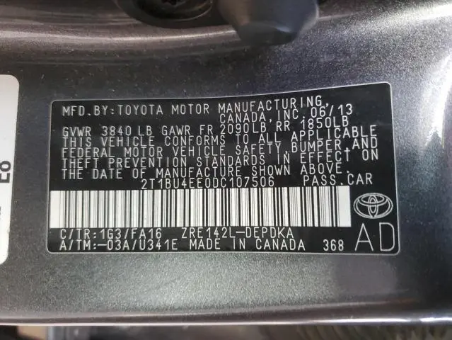 2013 TOYOTA COROLLA BASE