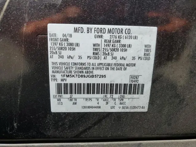 2018 FORD EXPLORER XLT  