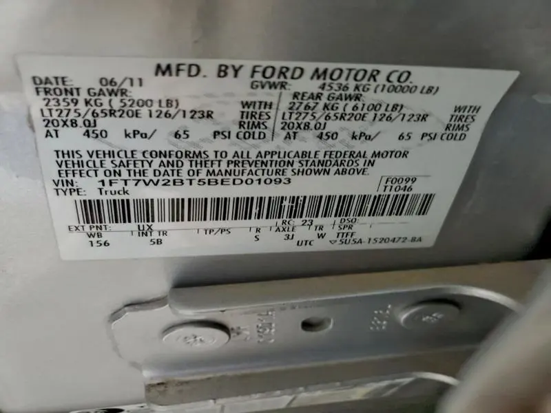 2011 FORD F250 SUPER DUTY  