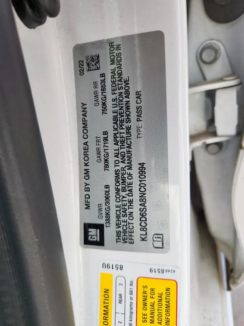 2022 CHEVROLET SPARK 1LT