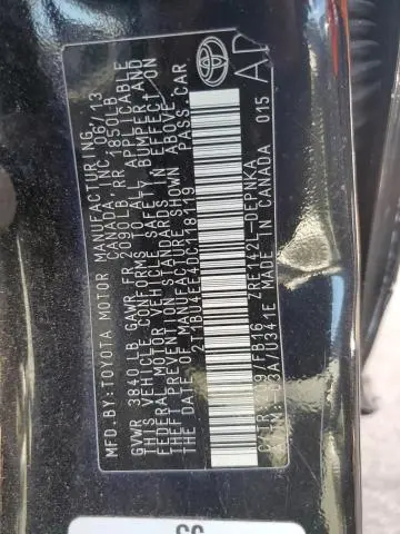 2013 TOYOTA COROLLA BASE  