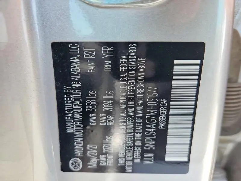2021 HYUNDAI ELANTRA SEL  