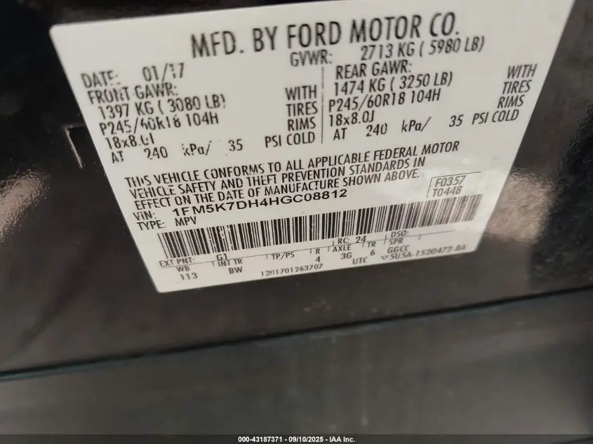 2017 FORD EXPLORER XLT