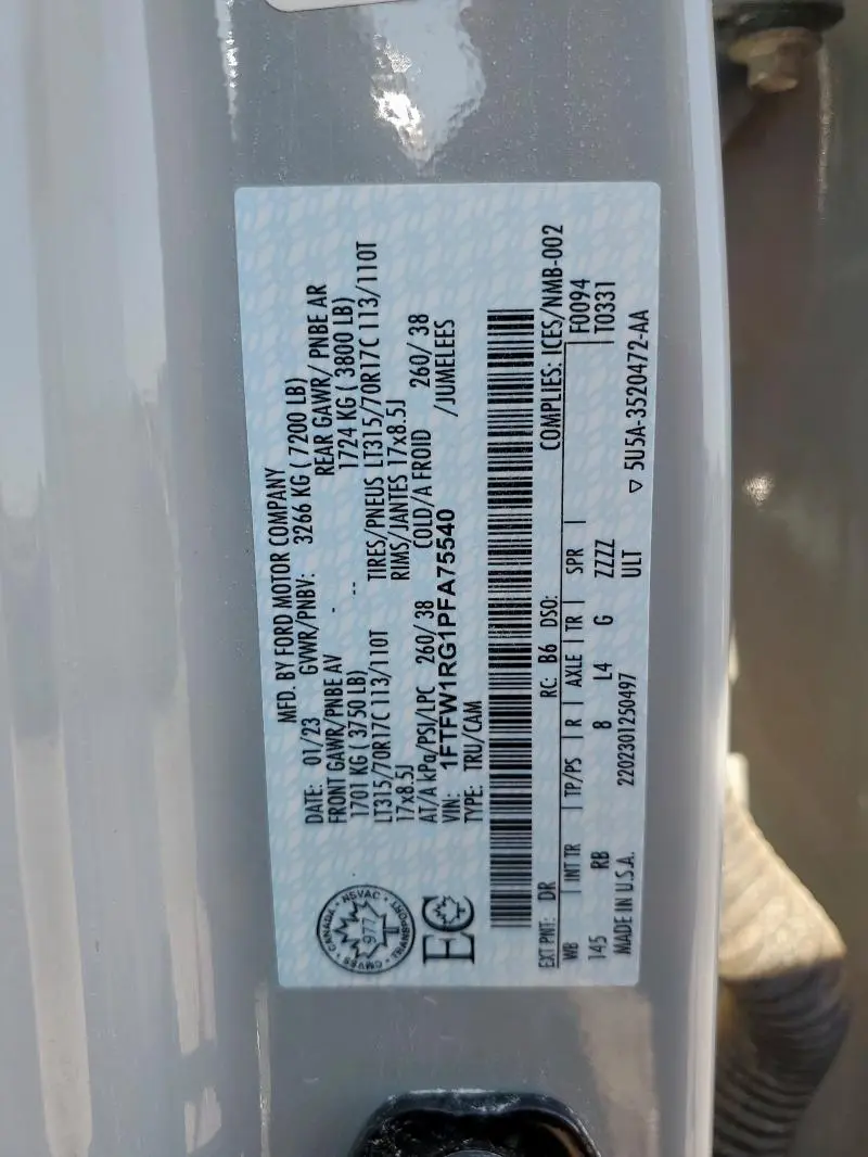 2023 FORD F150 RAPTOR  