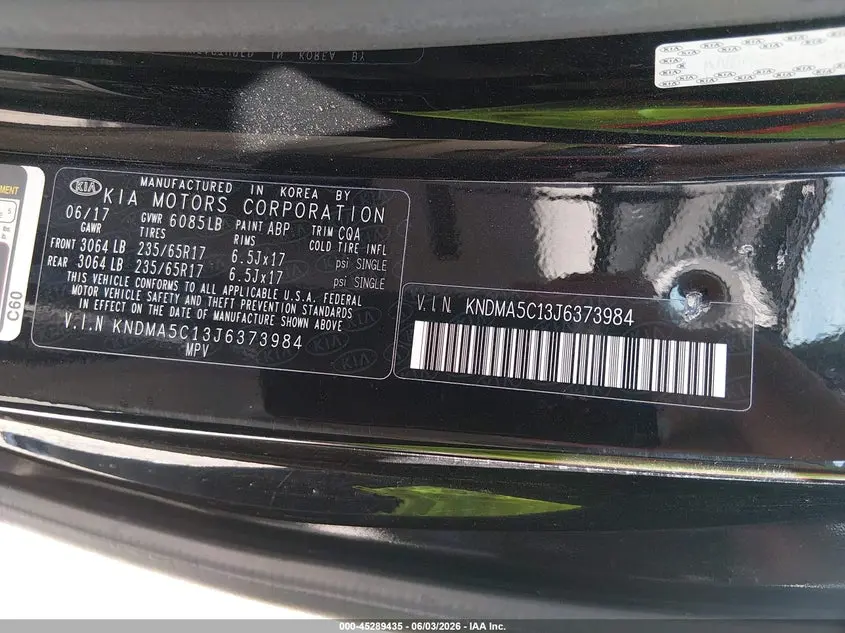 2018 KIA SEDONA L