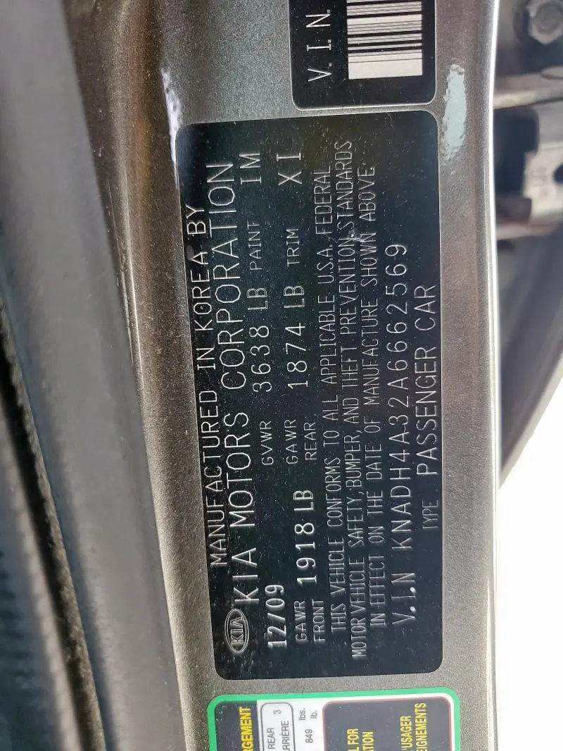 2010 KIA RIO LX  
