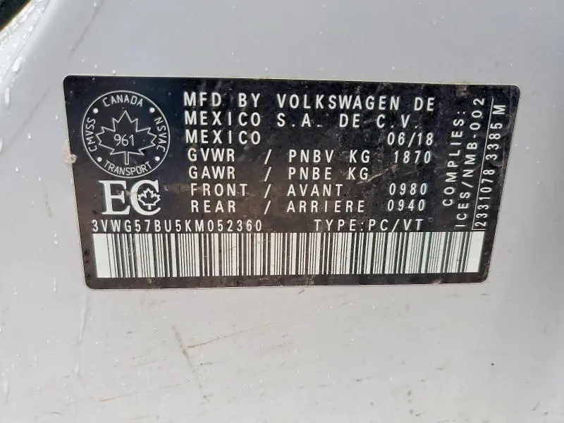 2019 VOLKSWAGEN JETTA SEL PREMIUM  