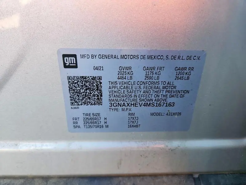 2021 CHEVROLET EQUINOX LS  