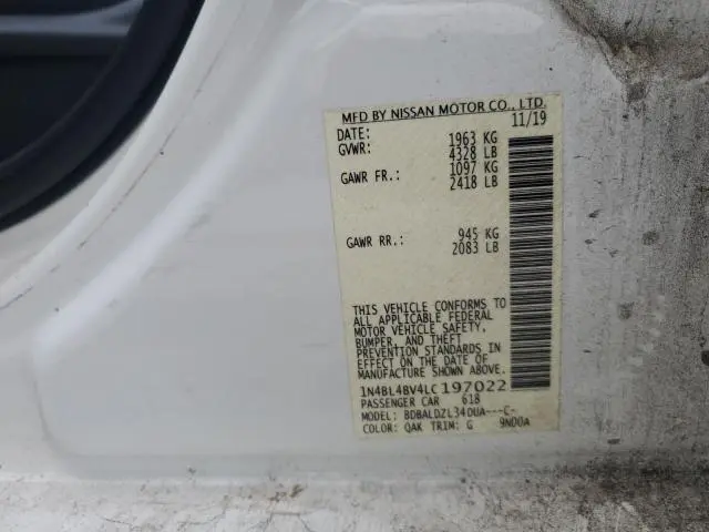 2020 NISSAN ALTIMA S  