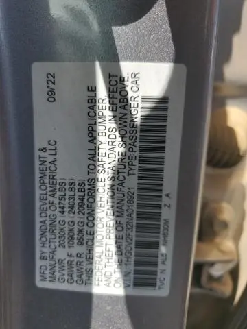 2022 HONDA ACCORD SPORT  