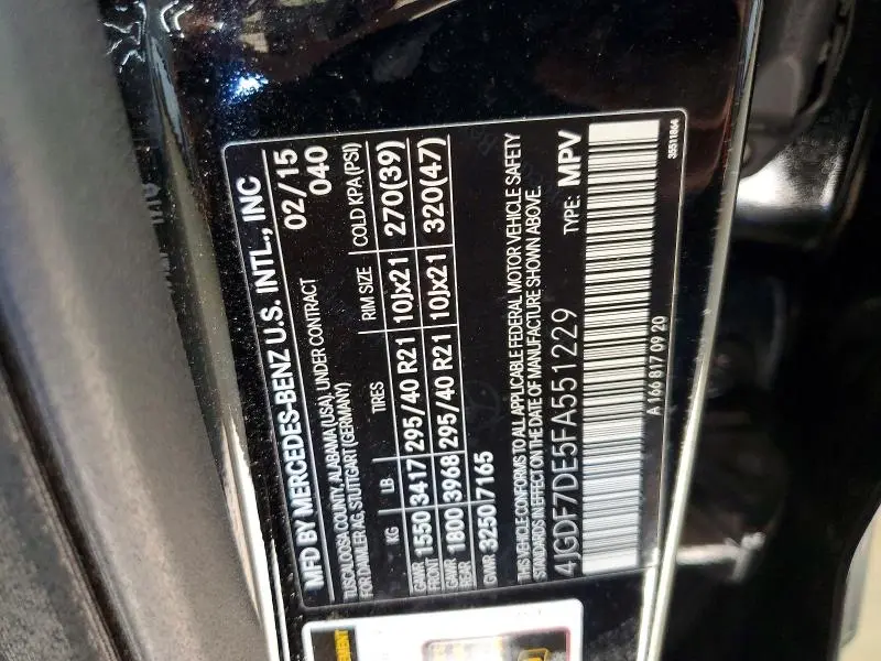 2015 MERCEDES-BENZ GL 550 4MATIC  