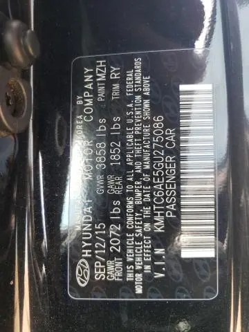 2016 HYUNDAI VELOSTER TURBO  