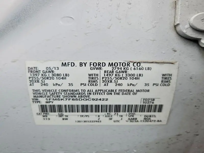 2013 FORD EXPLORER LIMITED  