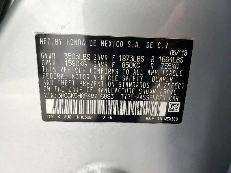2019 HONDA FIT EXL  