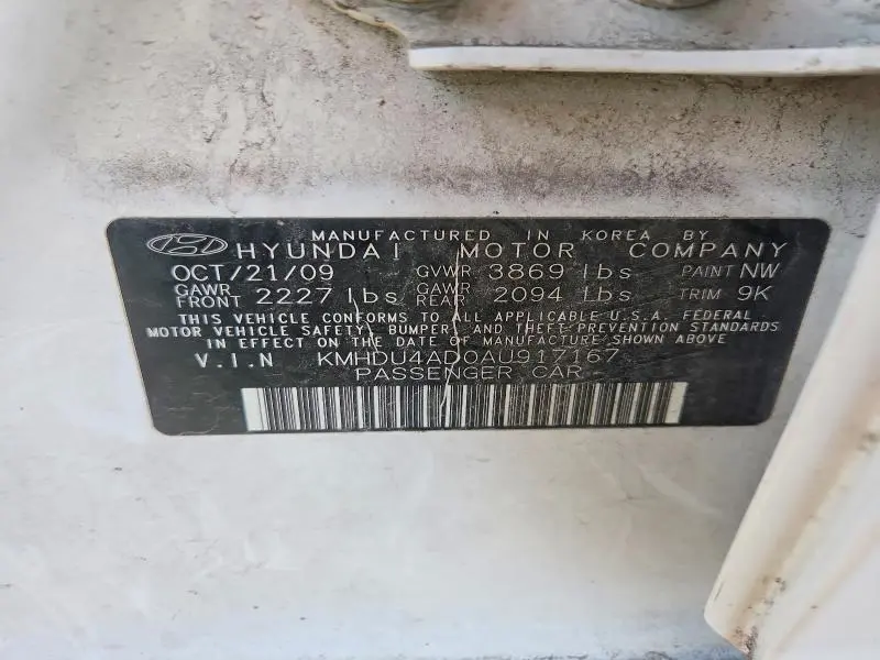 2010 HYUNDAI ELANTRA BLUE  