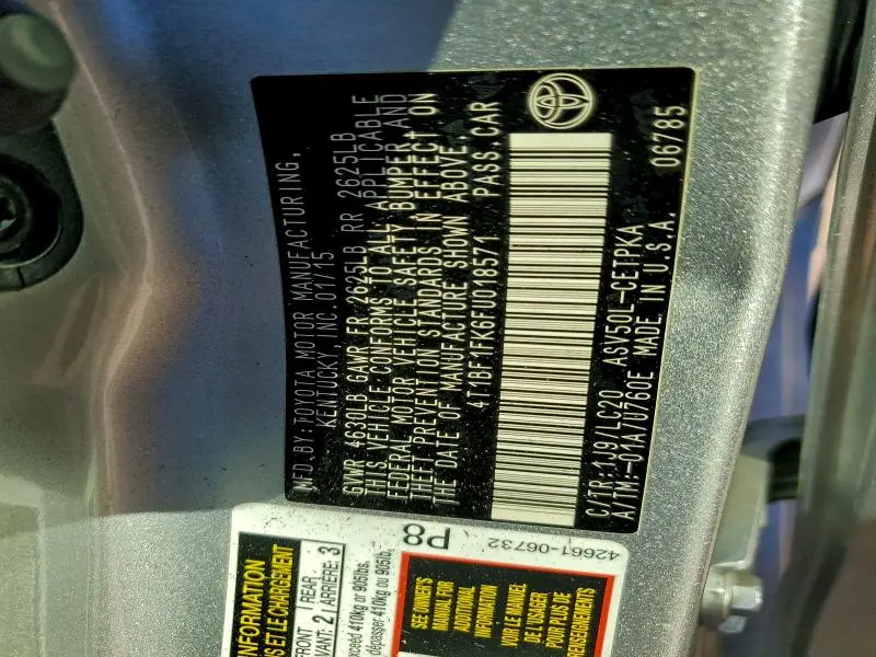 2015 TOYOTA CAMRY LE  