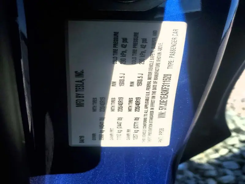 2019 TESLA MODEL 3   
