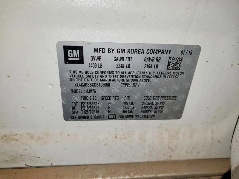 2013 BUICK ENCORE   