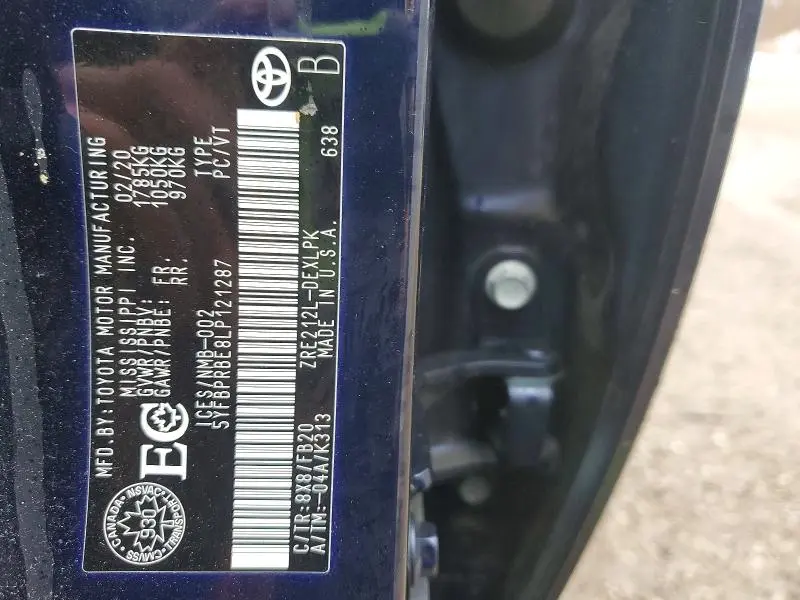 2020 TOYOTA COROLLA LE  