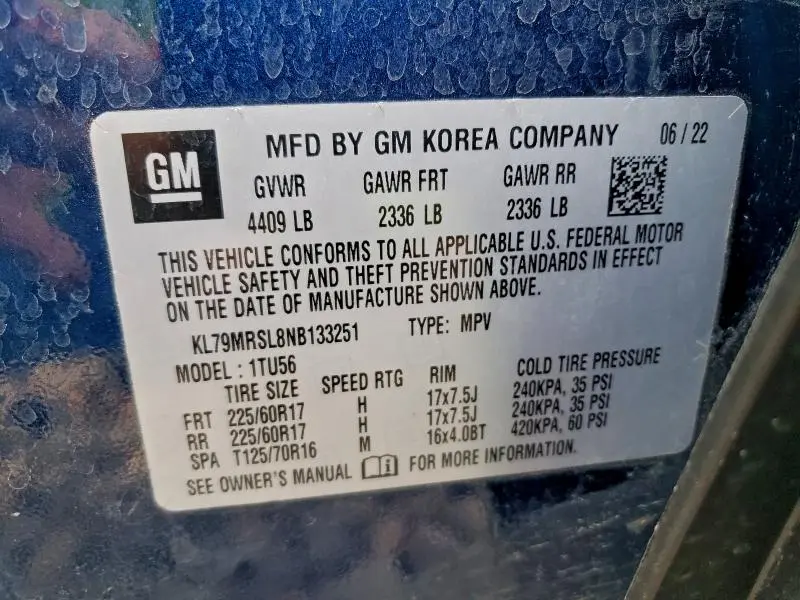 2022 CHEVROLET TRAILBLAZER LT  