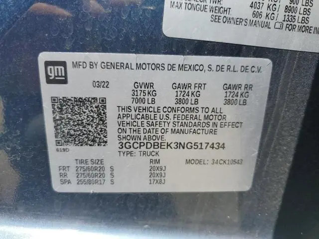 2022 CHEVROLET SILVERADO K1500 CUSTOM  