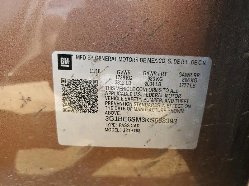 2019 CHEVROLET CRUZE LT  