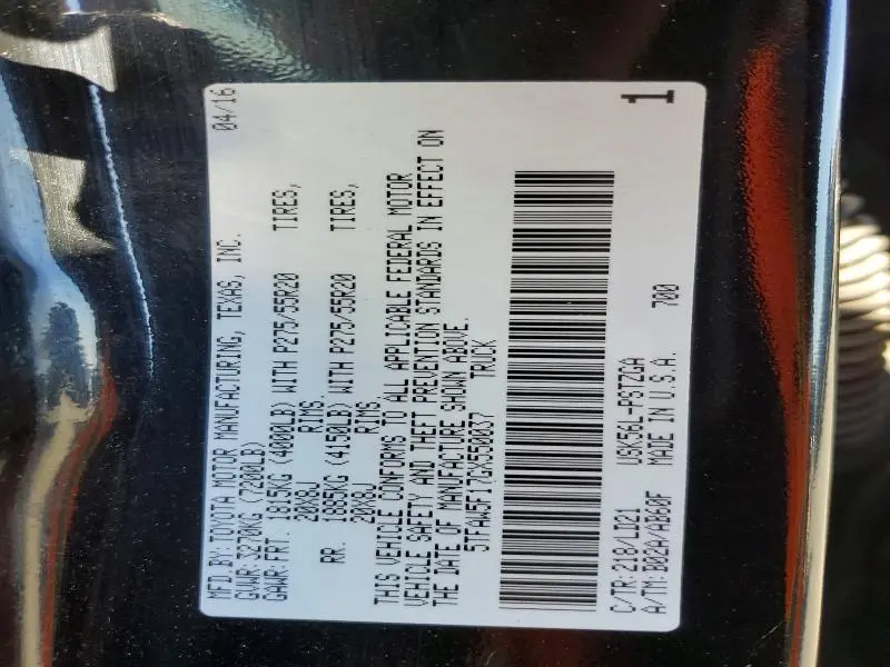 2016 TOYOTA TUNDRA CREWMAX 1794  