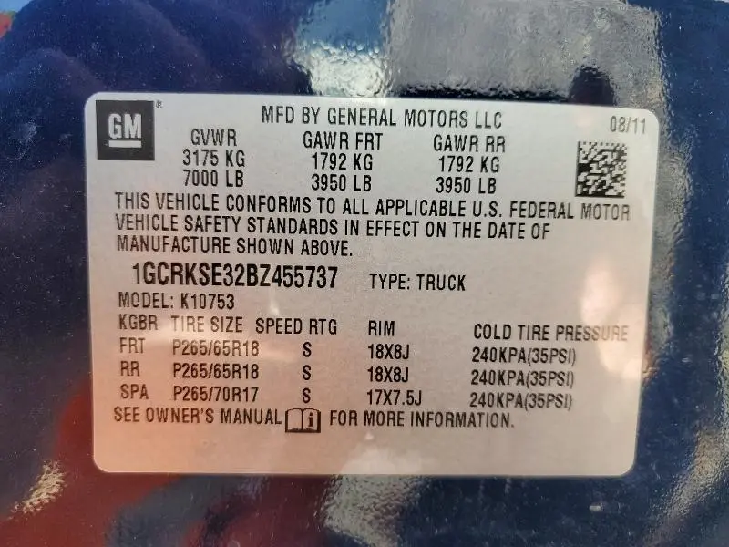 2011 CHEVROLET SILVERADO K1500 LT  