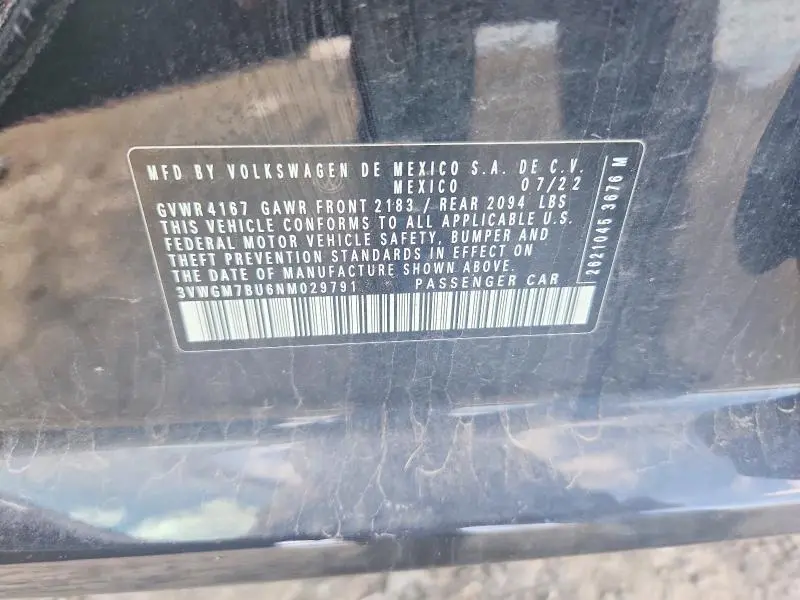 2022 VOLKSWAGEN JETTA SEL  