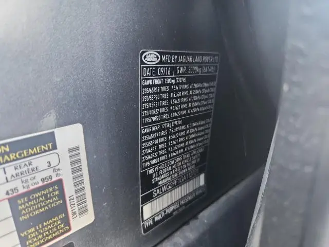 2016 LAND ROVER RANGE ROVER SPORT SE  