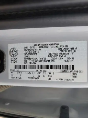 2022 FORD F150 SUPERCREW  