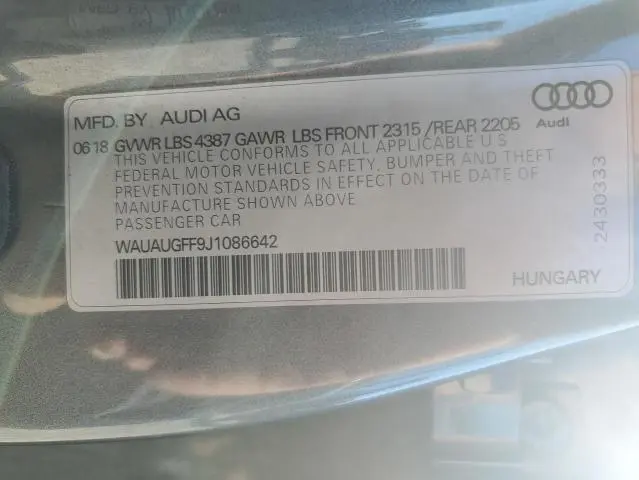 2018 AUDI A3 PREMIUM