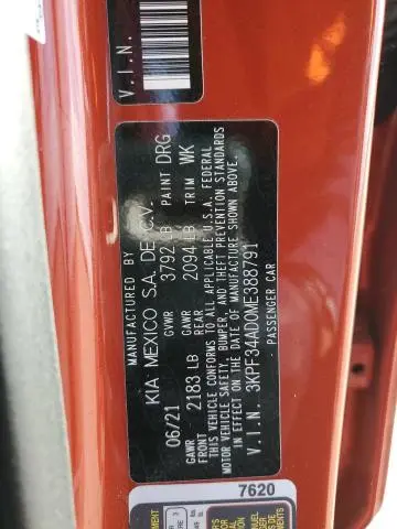 2021 KIA FORTE GT LINE  