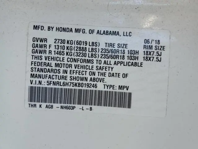 2019 HONDA ODYSSEY EXL  