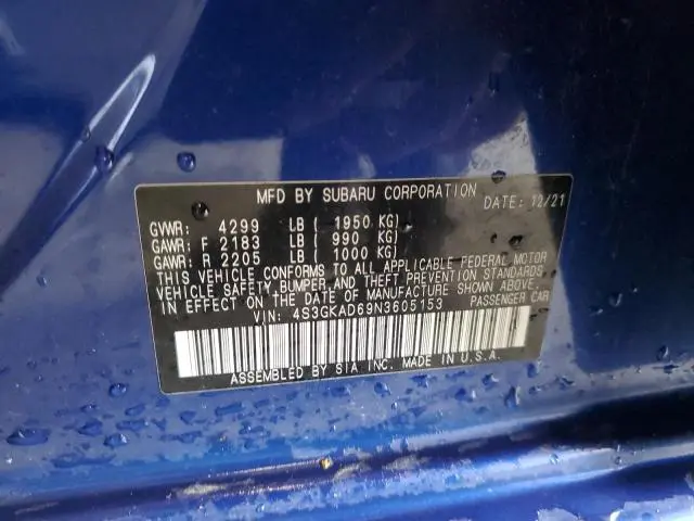 2022 SUBARU IMPREZA PREMIUM  