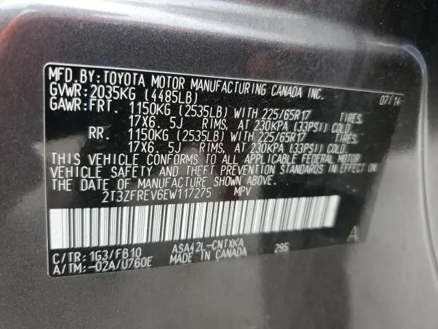 2014 TOYOTA RAV4 LE  