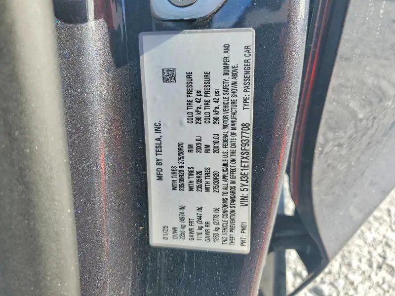 2025 TESLA MODEL 3   