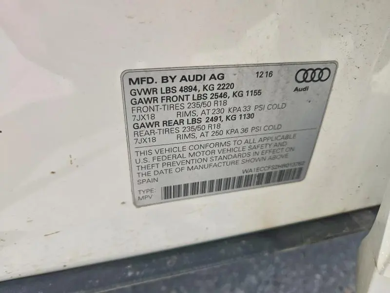 2017 AUDI Q3 PREMIUM  