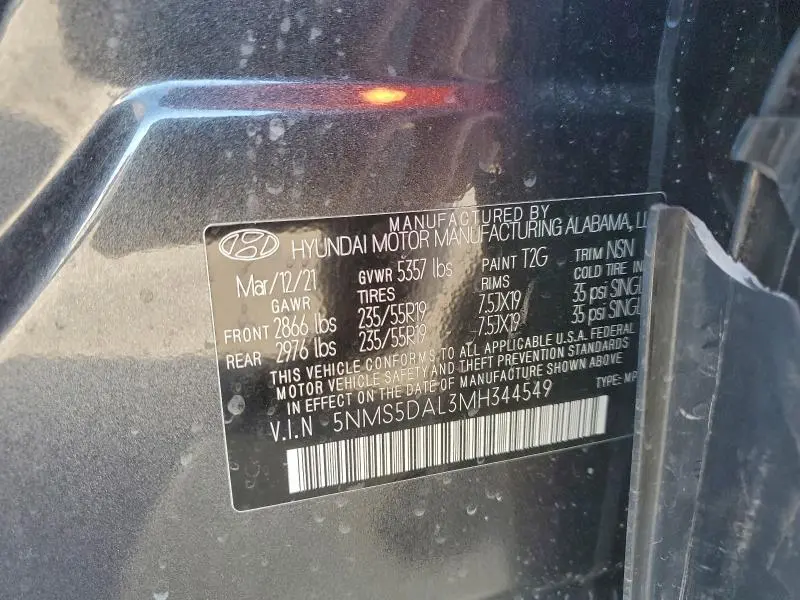 2021 HYUNDAI SANTA FE CALLIGRAPHY  