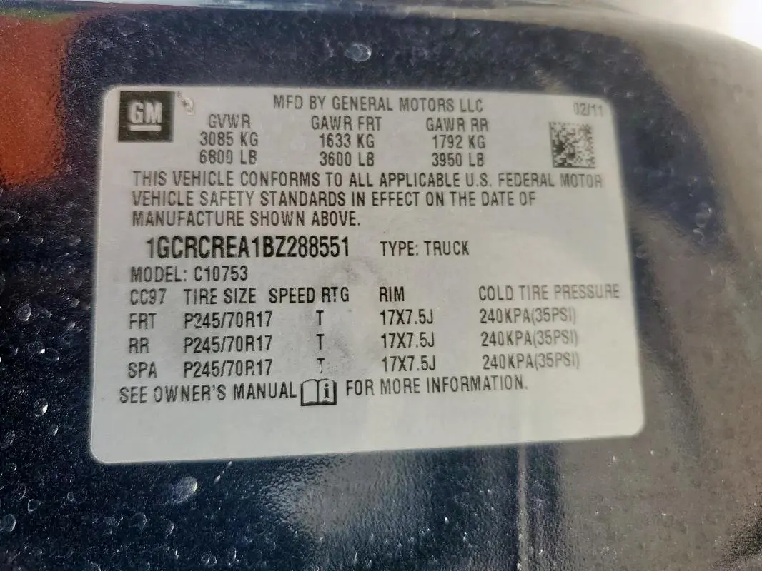 2011 CHEVROLET SILVERADO C1500 LS  