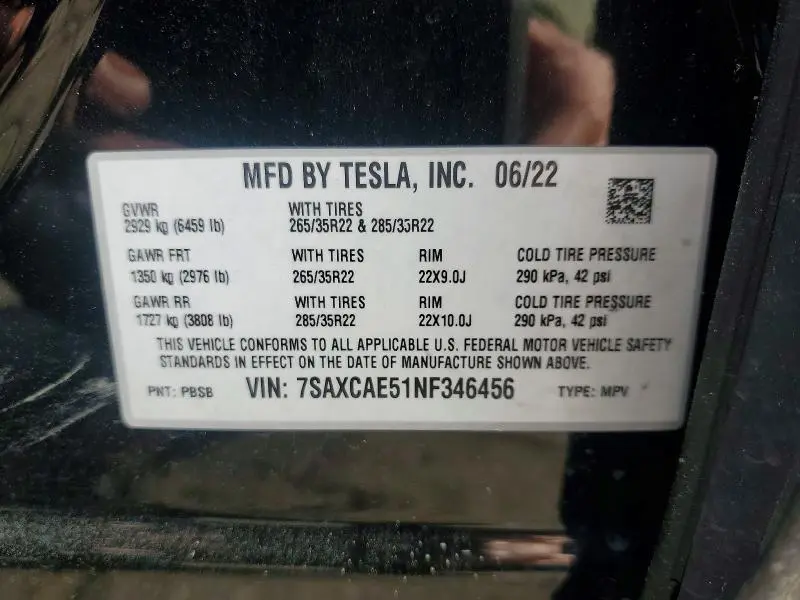 2022 TESLA MODEL X   