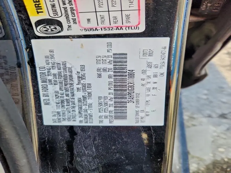 2012 FORD FUSION SEL  
