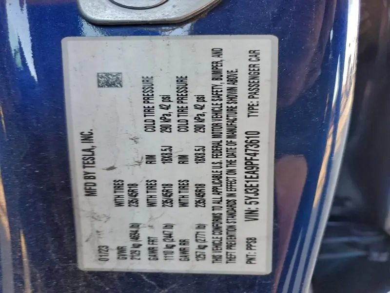 2023 TESLA MODEL 3   
